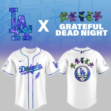 Los Angeles Dodgers MLB x Grateful Dead Theme Night Game Baseball Jersey