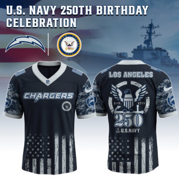 Los Angeles Chargers NFL x 4th of July USA Navy Army Jersey