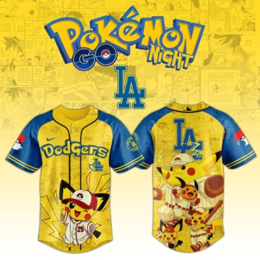 Los Angeles Dodgers MLB x Pokemon Pikachu Family Baseball Jersey