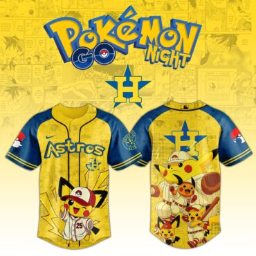 Houston Astros MLB x Pokemon Pikachu Family Baseball Jersey