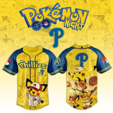 Philadelphia Phillies MLB x Pokemon Pikachu Family Baseball Jersey