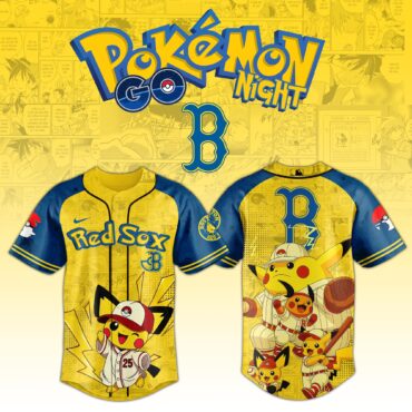 Boston Red Sox MLB x Pokemon Pikachu Family Baseball Jersey