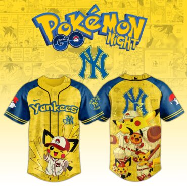 New York Yankees MLB x Pokemon Pikachu Family Baseball Jersey