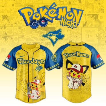 Toronto Blue Jays MLB x Pokemon Pichu Pikachu Baseball Jersey Custom Name