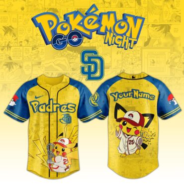 San Diego Padres MLB x Pokemon Pichu Pikachu Baseball Jersey Custom Name