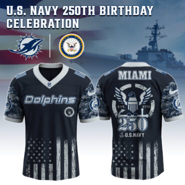 Miami Dolphins NFL x 4th of July USA Navy Army Jersey