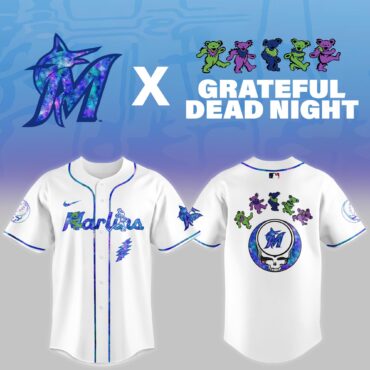 Miami Marlins MLB x Grateful Dead Theme Night Game Baseball Jersey