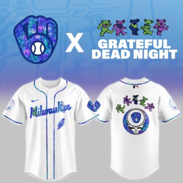 Milwaukee Brewers MLB x Grateful Dead Theme Night Game Baseball Jersey