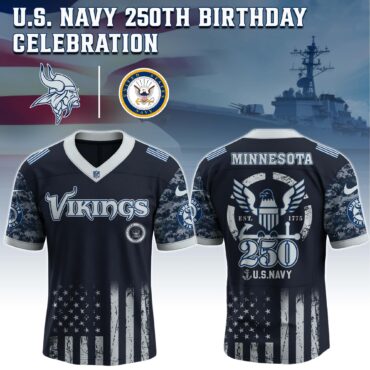 Minnesota Vikings NFL x 4th of July USA Navy Army Jersey