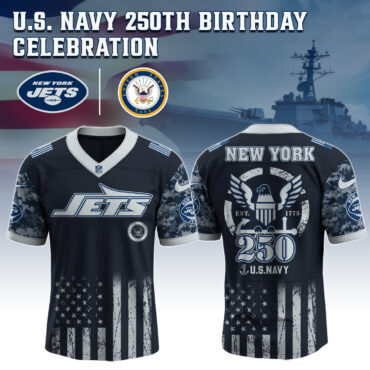 New York Jets NFL x 4th of July USA Navy Army Jersey
