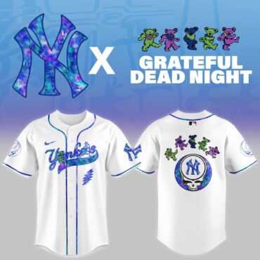 New York Yankees MLB x Grateful Dead Theme Night Game Baseball Jersey