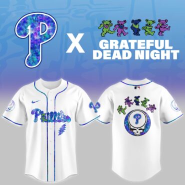 Philadelphia Phillies MLB x Grateful Dead Theme Night Game Baseball Jersey