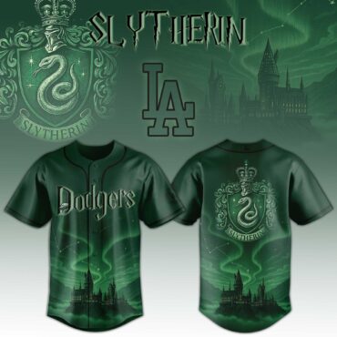 Los Angeles Dodgers MLB x Harry Potter Slytherin Baseball Jersey