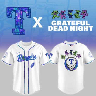 Texas Rangers MLB x Grateful Dead Theme Night Game Baseball Jersey