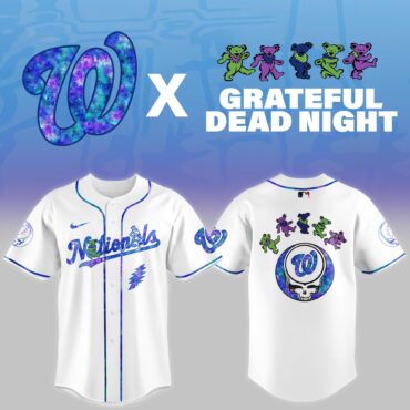 Washington Nationals MLB x Grateful Dead Theme Night Game Baseball Jersey