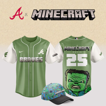 Atlanta Braves MLB x Minecraft Movie Baseball Jersey