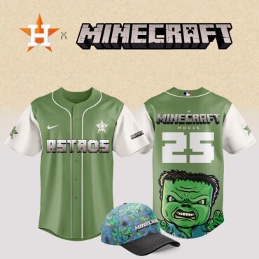 Houston Astros MLB x Minecraft Movie Baseball Jersey