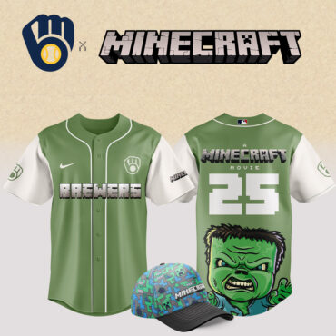Milwaukee Brewers MLB x Minecraft Movie Baseball Jersey