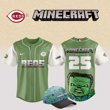 Cincinnati Reds MLB x Minecraft Movie Baseball Jersey