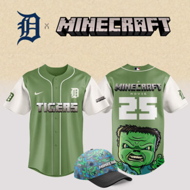 Detroit Tigers MLB x Minecraft Movie Baseball Jersey