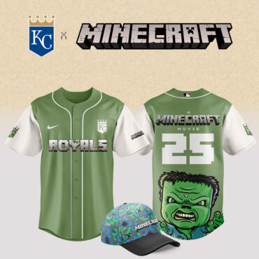 Kansas City Royals MLB x Minecraft Movie Baseball Jersey