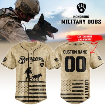 All Team MLB x Honoring Military Dogs Baseball Jersey Custom Name And Number