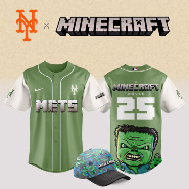 New York Mets MLB x Minecraft Movie Baseball Jersey