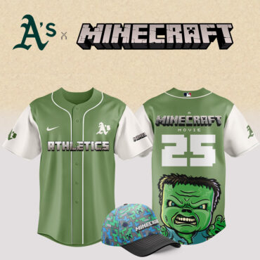 Oakland Athletics MLB x Minecraft Movie Baseball Jersey