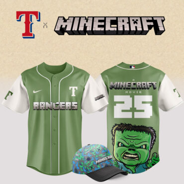 Texas Rangers MLB x Minecraft Movie Baseball Jersey