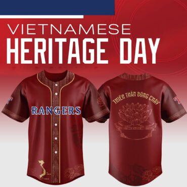 Texas Rangers MLB x Vietnamese Heritage Night Baseball Jersey