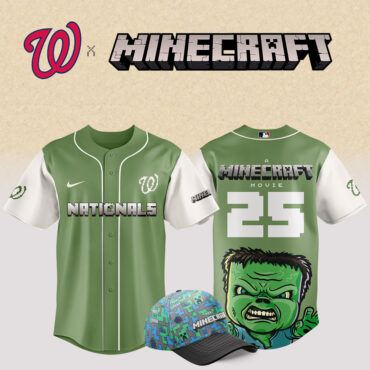 Washington Nationals MLB x Minecraft Movie Baseball Jersey
