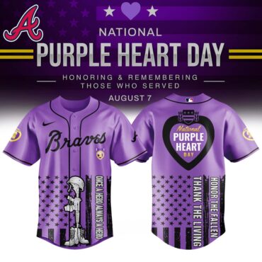 Atlanta Braves MLB x USA Purple Heart Day Baseball Jersey
