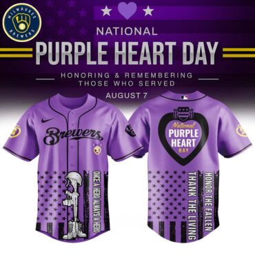 Milwaukee Brewers MLB x USA Purple Heart Day Baseball Jersey