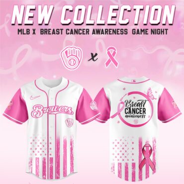 Milwaukee Brewers MLB x Breast Cancer Awareness Month Hope in Pink Baseball Jersey