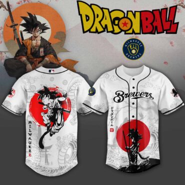 Milwaukee Brewers MLB x Dragon Ball Super Saiyan Baseball Jersey Collection