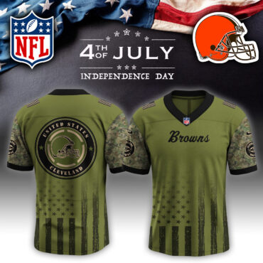 Cleveland Browns NFL x 4th of July USA Army Jersey