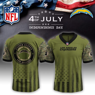 Los Angeles Chargers NFL x 4th of July USA Army Jersey
