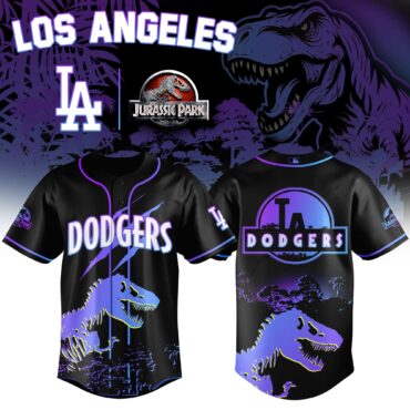 Los Angeles Dodgers MLB x Jurassic World Prehistoric Night Baseball Jersey