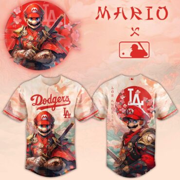 Los Angeles Dodgers MLB x Super Mario Samurai Hero Baseball Jersey
