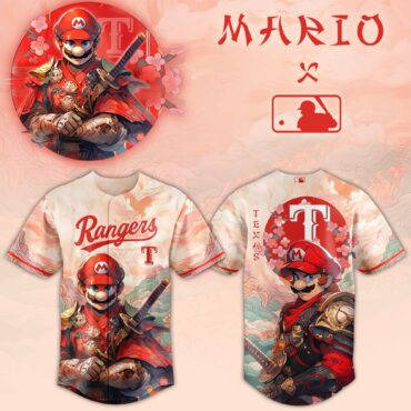 Texas Rangers MLB x Super Mario Samurai Hero Baseball Jersey