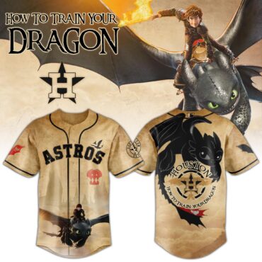 Houston Astros MLB x How to Train Your Dragon Toothless Baseball Jersey