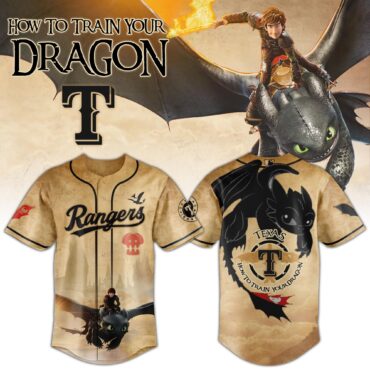 Texas Rangers MLB x How to Train Your Dragon Toothless Baseball Jersey