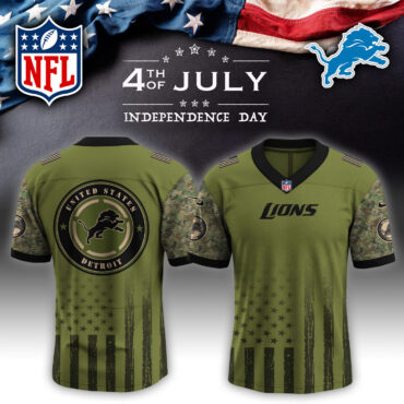 Detroit Lions NFL x 4th of July USA Army Jersey