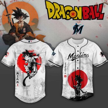 Miami Marlins MLB x Dragon Ball Super Saiyan Baseball Jersey Collection