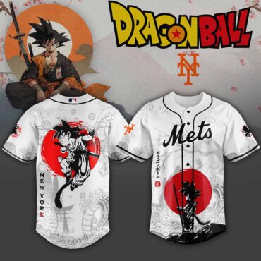 New York Mets MLB x Dragon Ball Super Saiyan Baseball Jersey Collection