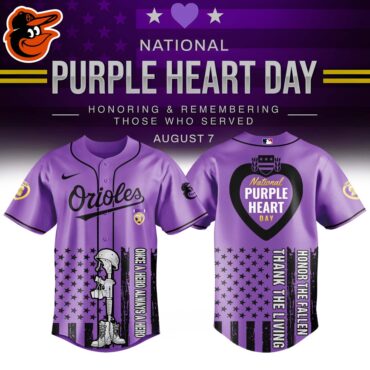 Baltimore Orioles MLB x USA Purple Heart Day Baseball Jersey
