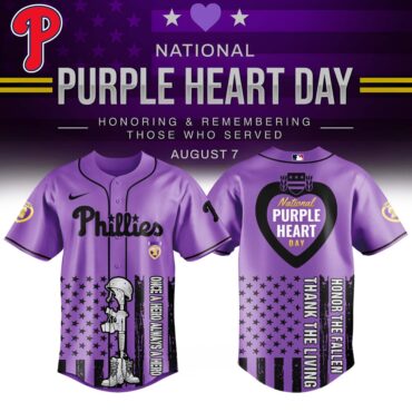 Philadelphia Phillies MLB x USA Purple Heart Day Baseball Jersey