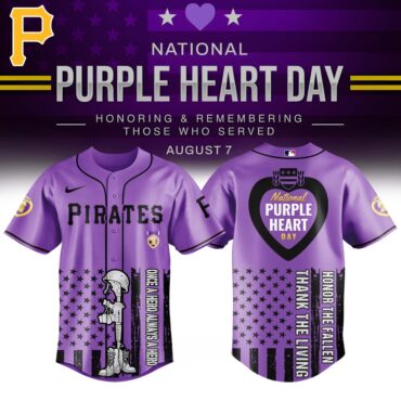 Pittsburgh Pirates MLB x USA Purple Heart Day Baseball Jersey