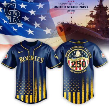 Colorado Rockies MLB x USA Happy Birthday USA Navy Baseball Jersey