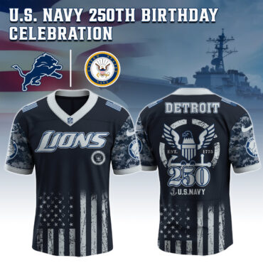 Detroit Lions NFL x 4th of July USA Navy Army Jersey